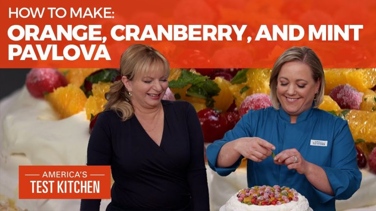 How to Make an Orange, Cranberry, and Mint Pavlova