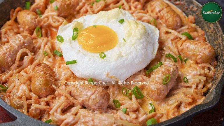 Sausage Spaghetti with Egg Recipe by SooperChef