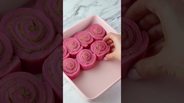 Cinnamon Rolls but Pink for Valentine’s Day! 💞 #shorts #cinnamonroll #recipe
