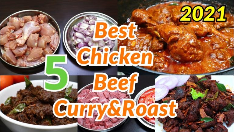 💯5 Best Chicken, Beef Recipes👌👌| Chicken Gravy| Beef Roast| Beef Fry| Garlic Chicken| Chicken Curry