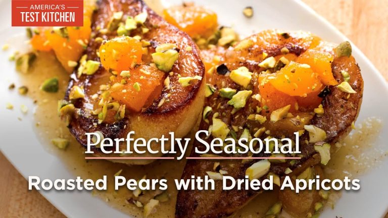 Roasted Pears with Dried Apricots and Pistachios | Perfectly Seasonal