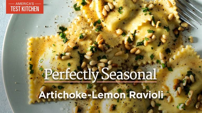 Artichoke-Lemon Ravioli with Browned Butter Sauce | Perfectly Seasonal