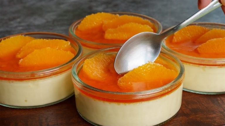Super Creamy Homemade dessert with Orange🍊Without gelatine and condensed milk