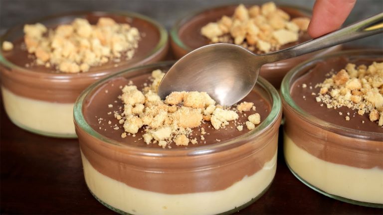 Super Creamy Homemade dessert with 2 flavours, without gelatine and condensed milk