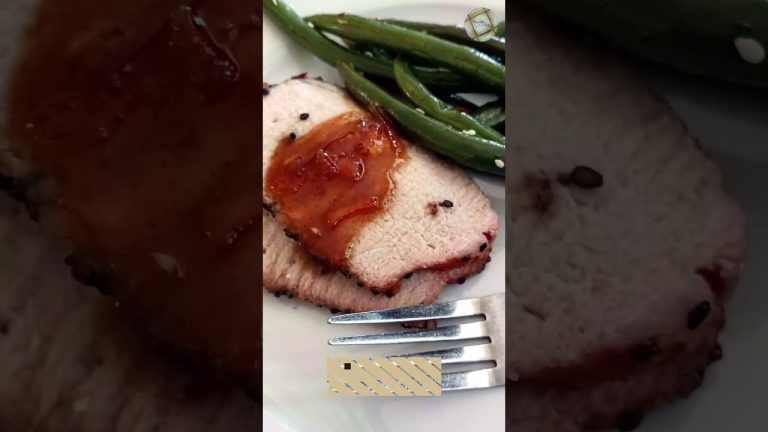 Szechuan Orange Pork Loin Roast with Spicy Green Beans