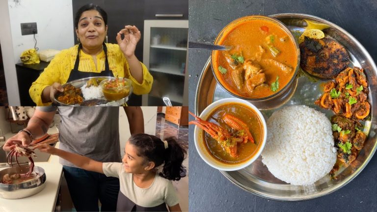 We Made Seafood Virundhu at Home After 2 Months – Nandu Rasam, Chettinad Meen Kuzhambu – Prawn Fry