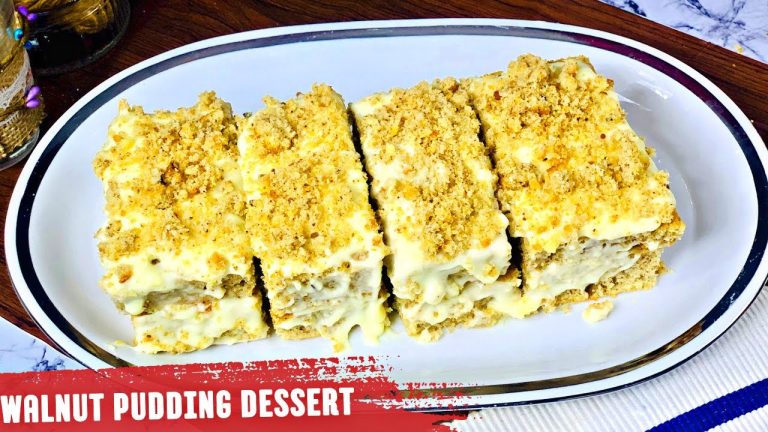 Walnut Pudding Dessert Recipe | 5 Minute Easiest Dessert