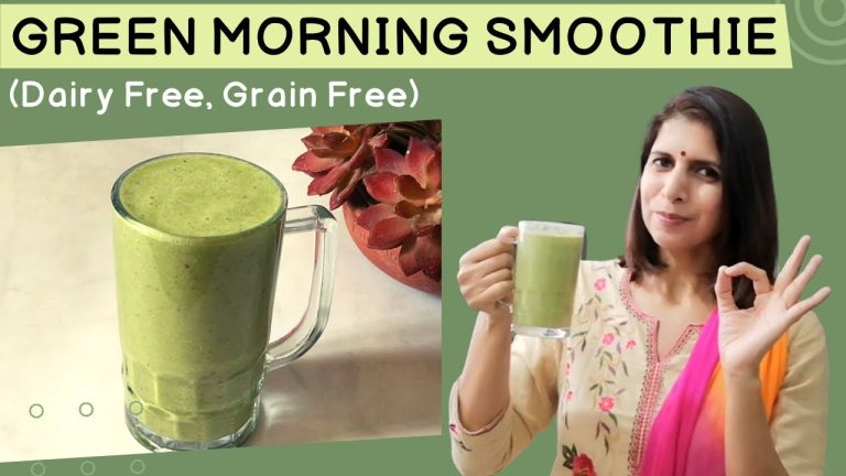 Green Morning Smoothie Recipe | Rich in Vitamins & Minerals | Dairy free | Weight Loss Detox Drink