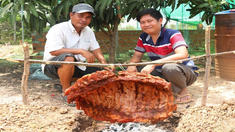 How To make roast pork ribs | BBQ RIBs Recipe | Village Cooking #29
