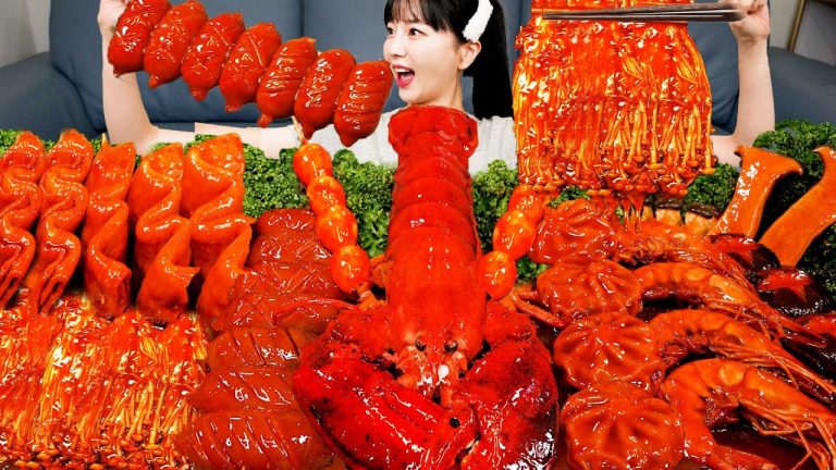 랍스터 🦞 매운어묵 새우 소세지 해물볶이 먹방 레시피 Spicy Lobster Enoki Mushroom Seafood boil Recipe Mukbang ASMR Ssoyoung