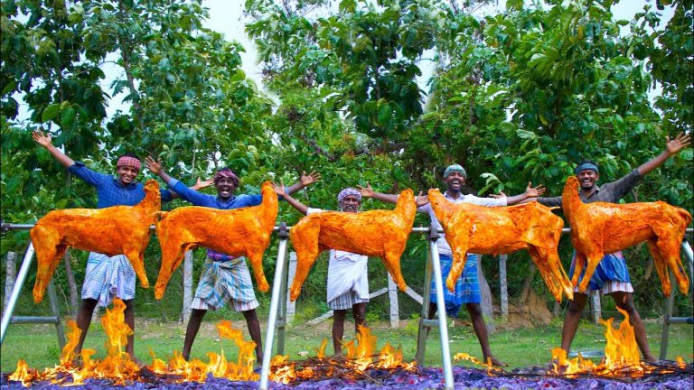 5 FULL GOAT GRILL | Grilled Mutton Recipe Cooking in Village | Whole Lamb Roast with Mutton Meat