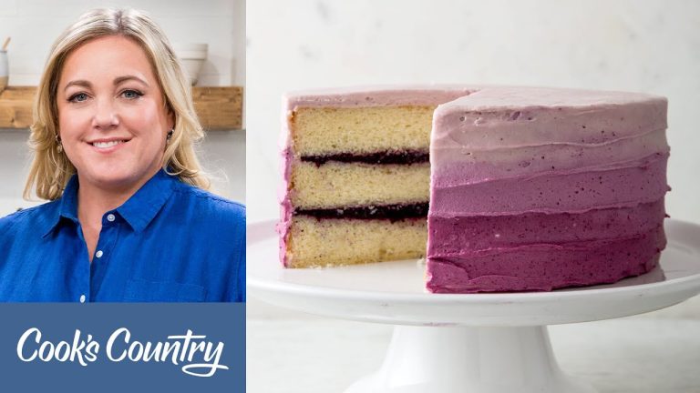 How to Make a Showstopping Ombre Blueberry Jam Cake