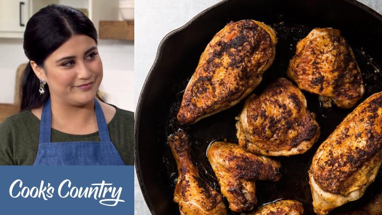 How to Make Incredible Cast-Iron Baked Chicken and Blueberry Cornbread with Honey Butter