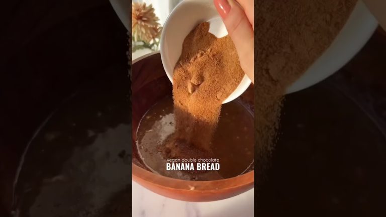 Double Chocolate Banana Bread Recipe #vegan #food #recipe #baking #dessert #veganrecipes #breakfast