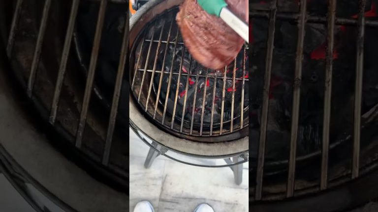 Grilled flank steak with red wine reduction!