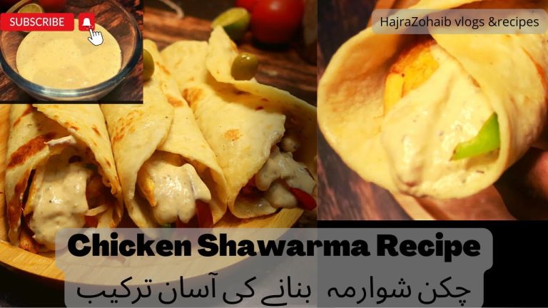 Chicken Shawarma Recipe At Home || Shawarma Bread || Shawarma Sauce by HajraZohaib