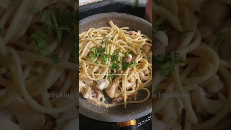 Seafood | Squid Pasta Dinner 🍽️ 🍝 #foodshorts  #shorts