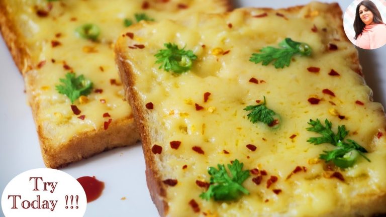 Instant Garlic Cheese Toast, how to make cheese garlic bread recipe on tawa, chilli cheese toast,