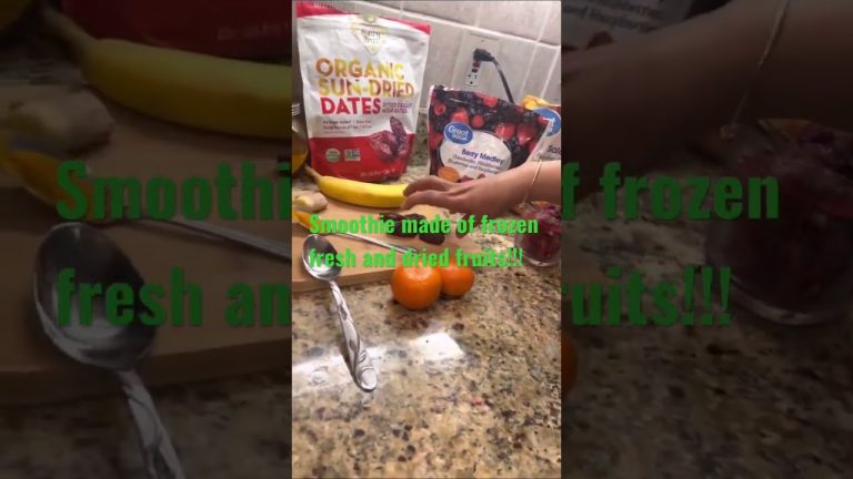 Smoothie made out of frozen fresh and dried berries, full of antioxidants, vitamins and minerals!!!