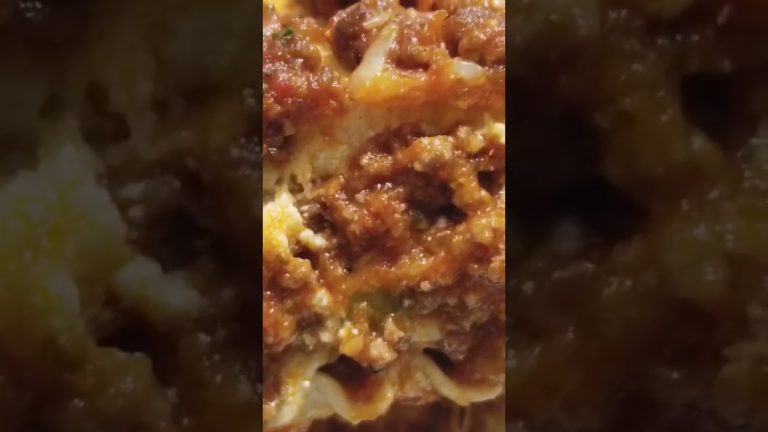 THICK & CHEESY FIRST LASAGNA SLICE SHORT – RECIPE HOW TO LINKS AVAILABLE BELOW