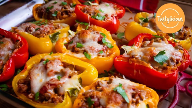 How To Make Stuffed Bell Peppers With Ground Beef And Rice – Tastylicious