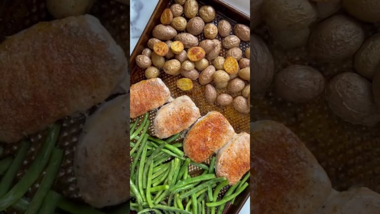 Meal Prepped Sheet Pan Honey Mustard Pork Chops | #shorts #mealprep #recipes