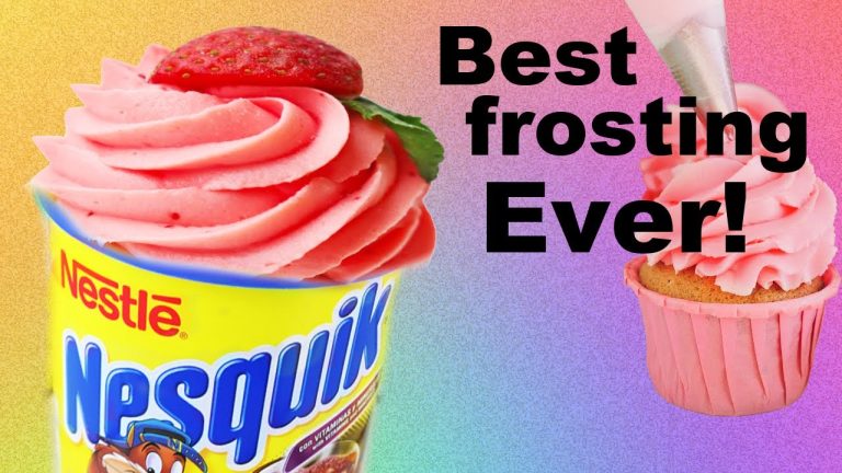 CREAMY NESQUIK STRAWBERRY FROSTING | QUICK & EASY DESSERT RECIPES | CRUSTING BUTTERMILK FROSTING