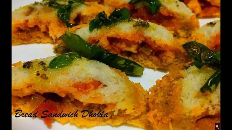 Dhokla Recipe-Bread Dhokla Sandwich – Indian Breakfast Recipes – Bread Recipes