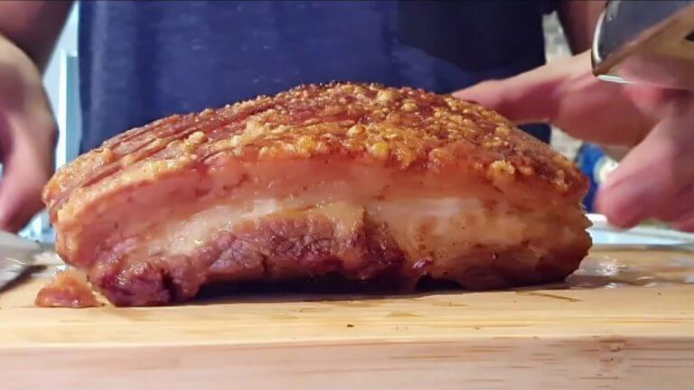 Very Easy Crispy Oven Roasted Pork Belly recipe. Cooking instructions without using a bed of salt
