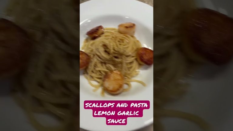 scallops and pasta lemon garlic sauce with shrimp cocktail #blackcreator #foodie