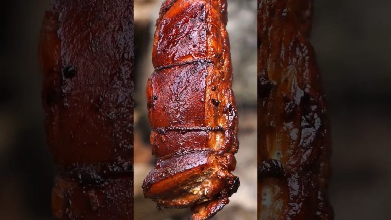 Juicy smoked pork brisket. Bushcraft style shorts #shorts