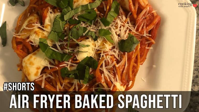 Baked Spaghetti in the Air Fryer | #Shorts #YouTubeShorts | Cheesy Pasta Recipe | Cooking with Anadi