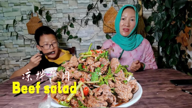 Beef salad halal| BEST Chinese halal food recipes【Beef recipes halal】牛肉不炖也好吃：切薄片开水煮2分钟，加入调料