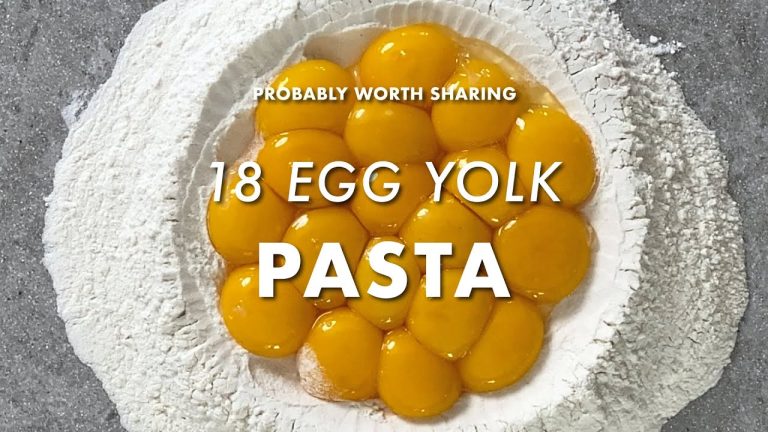 18-egg yolk pasta recipe for home-made lasagna, papardelle, and tagliatelle