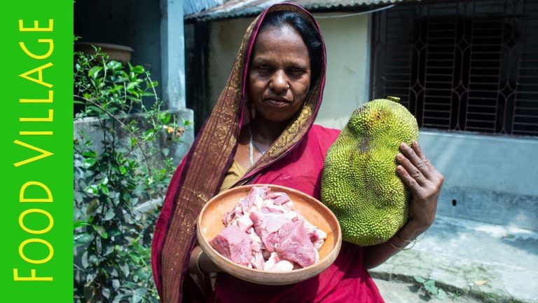 Green jackfruit beef recipe | Village food Green jackfruit beef curry