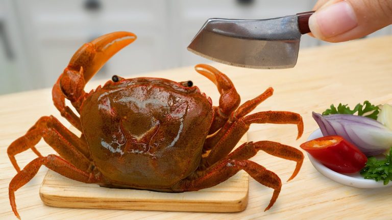 Yummy Miniature Seafood Crab Noodle Recipe Idea 🦀 Catch and Cook Crab in Miniature Kitchen – ASMR