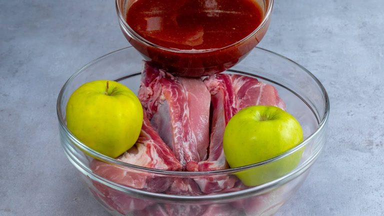 I don’t cook pork ribs without apples! Extremely tender recipe