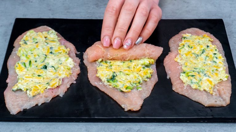 Gold, not Cordon Bleu! Made of chicken, with melted cheese and zucchini