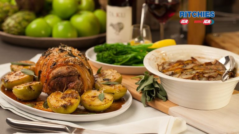 Boneless pork leg roast with fennel and sage