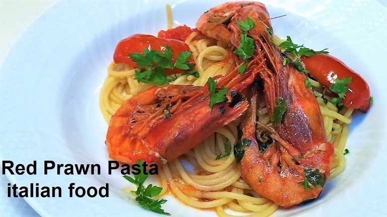 Shrimp pasta recipe. Best Italian spaghetti red prawn. Easy, fast and tasty!