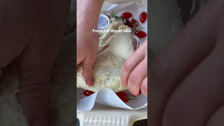 Focaccia bread dipper idea with olives and tomatoes #shorts #cooking #easyrecipe #baking