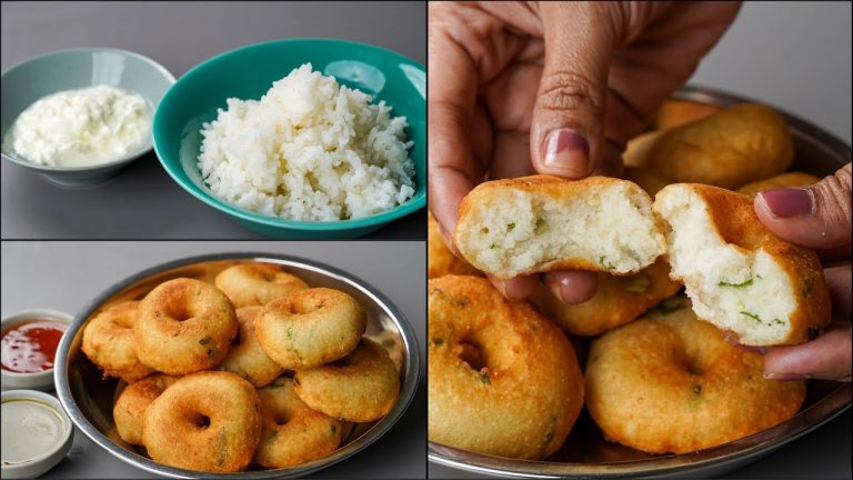 I Combined Leftover Bread With Dahi & Make This Rice Donut Recipe | Rice Bada Recipe | Rice Snacks