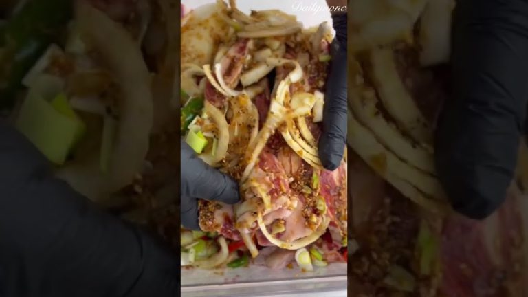 Korean BBQ Beef Short Ribs LA Galbi #shorts #food #asmr