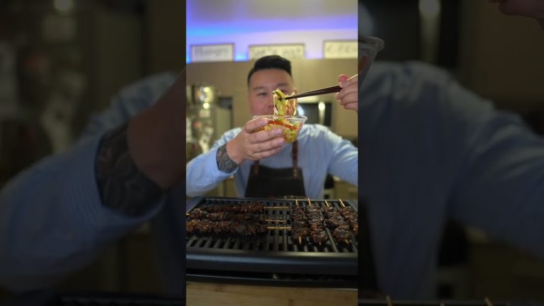 Khmer 🇰🇭 Cambodian Grilled Lemongrass Beef Skewers 🍡 Sach Ko Jakak #shorts