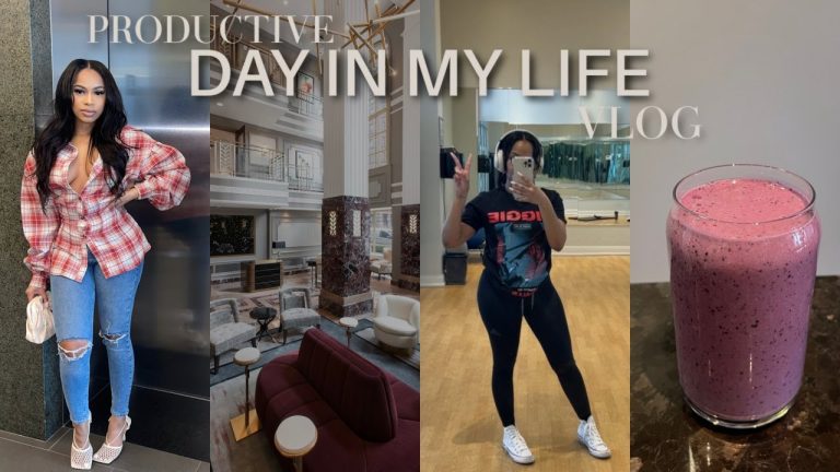 PRODUCTIVE DAY IN MY LIFE | GRWM To Take Pics, Smoothie Recipe For Gains, PR Unboxing, Cook With Me