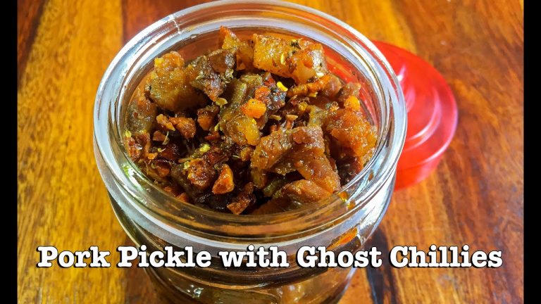 How to Make Pork Pickle with Ghost Chillies | Pork Pickle Recipes | Gahori Achar