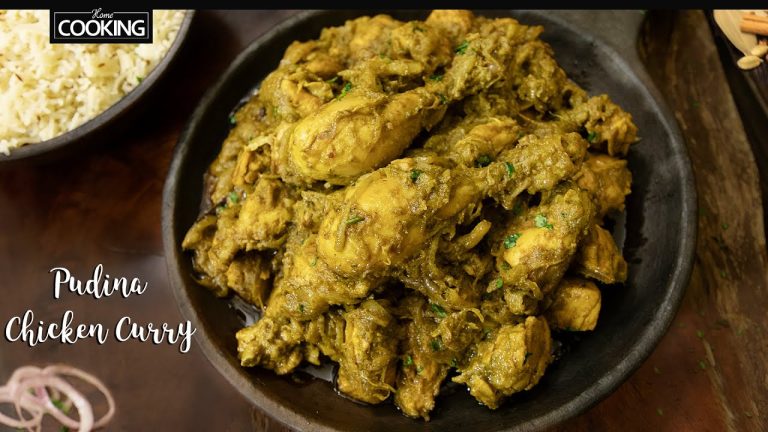 How to Make Pudina Chicken Curry | Mint Chicken | Green Chicken Recipe | Gravy Recipe l Jeera Rice