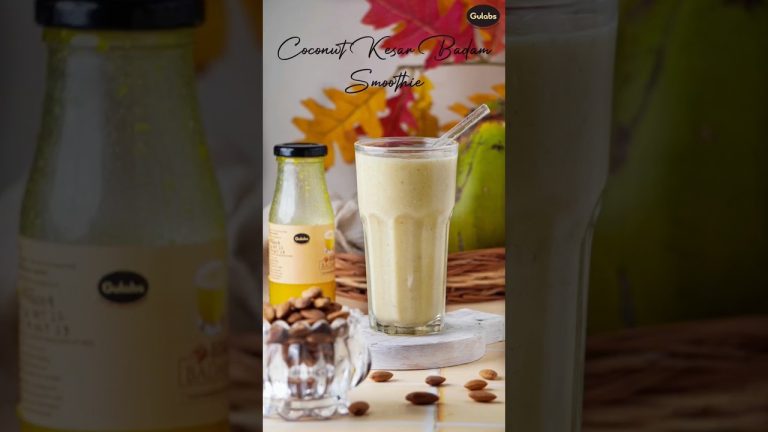 Coconut Kesar Badam Smoothie – #Gulabs #Kesarbadam #recipe #sharbat #thandaidrink #thandai #ytshorts
