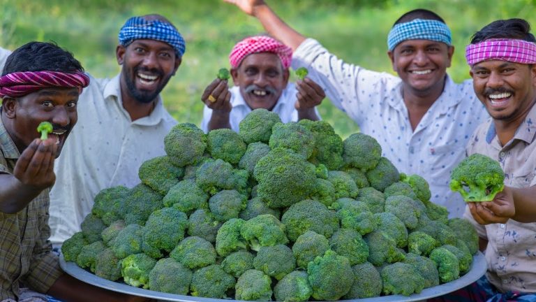 CHICKEN BROCCOLI | Chicken Pepper Fry with Broccoli | Healthy Broccoli Recipe Cooking in Village