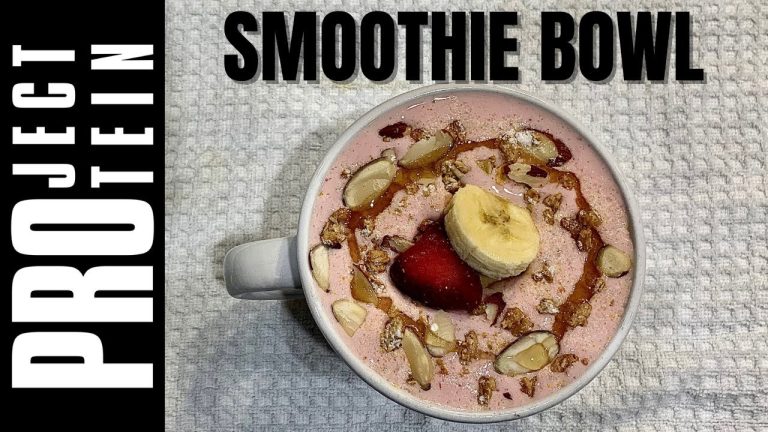 Protein Breakfast Smoothie Recipe (Banana-Strawberry & Honey Almond)